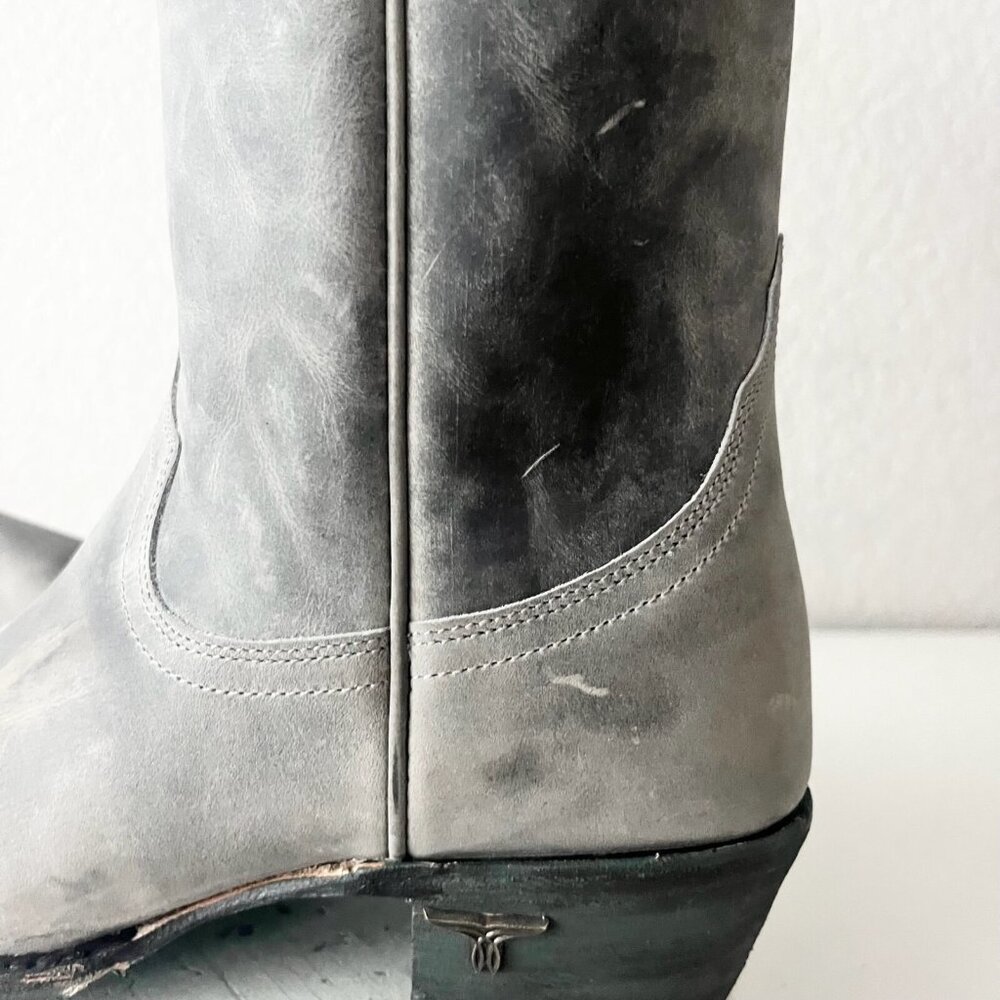 Lane EMMA JANE Womens Cowboy Boots 7.5 Gray Leather Western Cowgirl Mid Calf - Picture 6 of 13